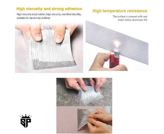 SP Dealz Water Proof  Butyl Rubber Aluminum Foil Tape