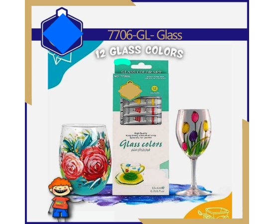 Vibrant Creations Glass Paint Set - Pack of 12 Colors