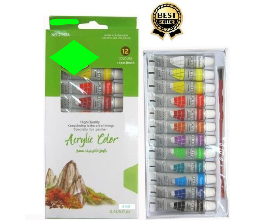 Vibrant Creations Acrylic Paint Set - Pack of 12 Colors