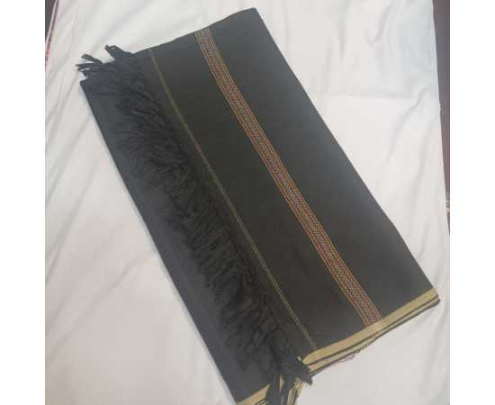 Men's Wool Bannu Shawl (01) - Black
