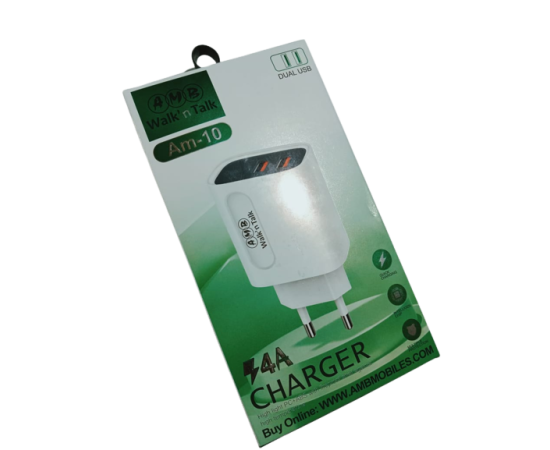 AMB AM-10 2-Ports Mobile Charger - White