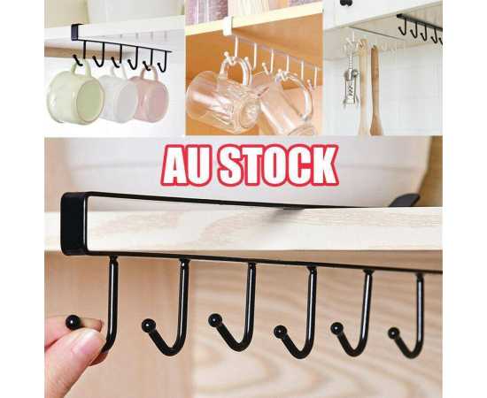 Multi Functional Kitchen Rack With 6 Hooks