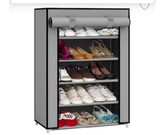 5 Layer Combination Shoes Frame Metal Rack With Cover