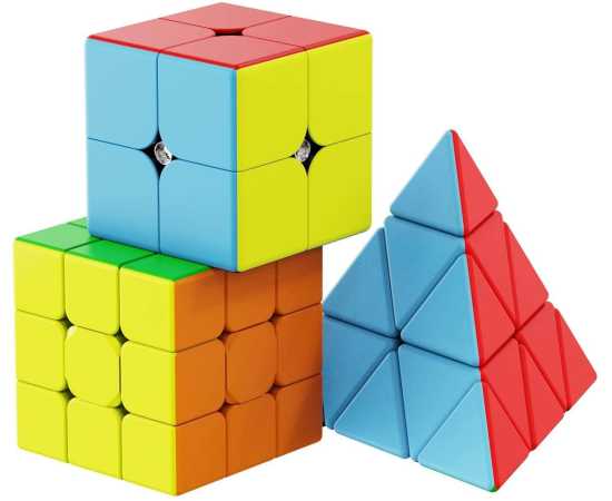 Pack of 3 Fast Smooth Rubik's Cubes Puzzle Toy