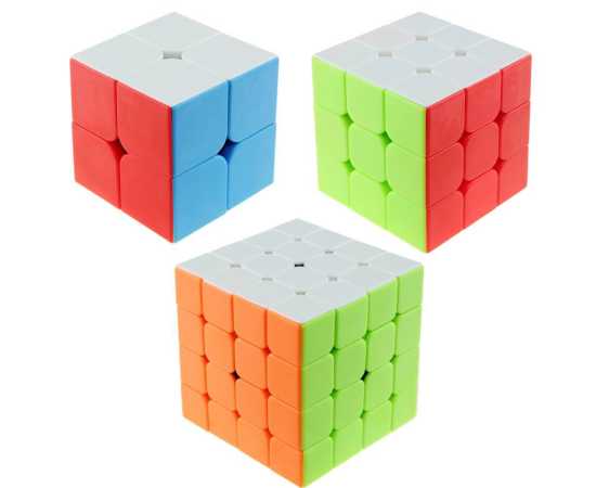 Pack of 3 Smooth Rubik's Cube Puzzle Toy Pack of 3 Smooth Rubik's Cube Puzzle Toy