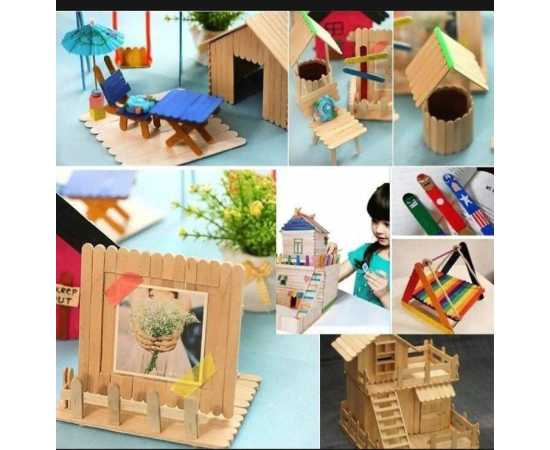 Pack Of 200 Small Craft Sticks For Art And Craft - Multicolour