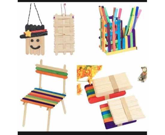 Pack Of 600 Wooden Popsicle Sticks (Length - 4.5 Inches)