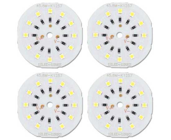 Pack Of 4 12 Volt Led Lights Chip High Brightness Long Time Useful
