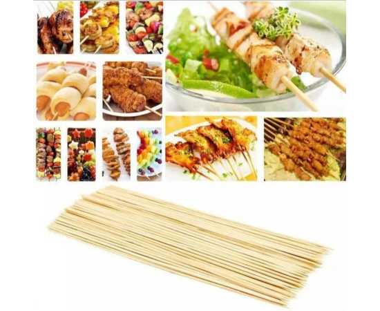 Wooden Bamboo Shashlik Bbq Sticks 85 Pcs - 10 Inch