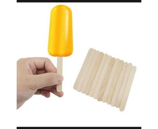 Pack Of 100 Small Craft Wooden Popsicle Sticks (Length - 4.5 Inches)