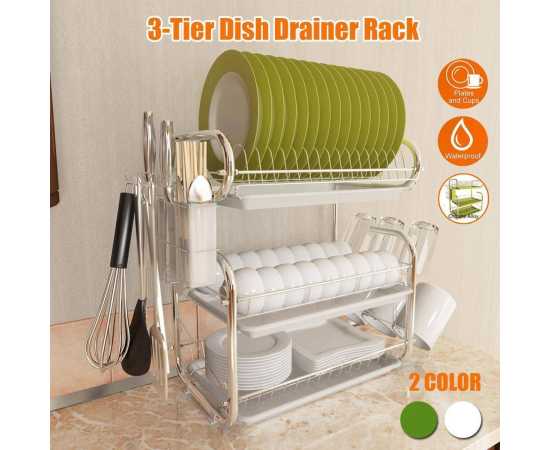 Stainless Steel 3 Layer G Shape Kitchen Rack