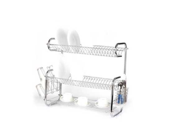 Chromed Iron Plate Rack 3 Tier G Shape