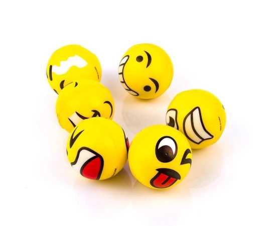 Stress Relief Smiley Foam Ball - Pack of 6