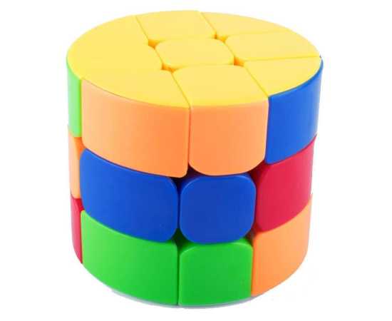 Cylinder 3x3x3 Sticker less Magic Cube Puzzle Toy