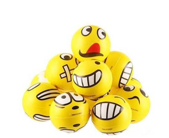 Stress Relief Smiley Foam Ball - Pack of 6