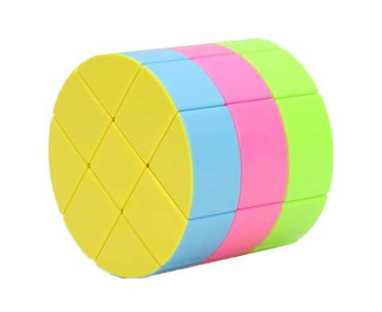 Cylinder 3x3x3 Sticker less Magic Cube Puzzle Toy