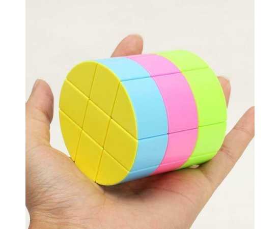 Cylinder 3x3x3 Sticker less Magic Cube Puzzle Toy