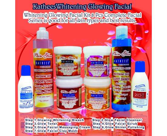 Kathees 8 PCS Whitening Glowing Facial Kit