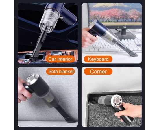 High Suction 2 In 1 Car Vacuum Cleaner With Wireless Charging