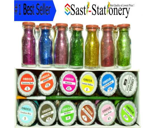 12 Orega Poster Color + 12 Glitter + 1 Paint Brush12 Orega Poster Color + 12 Glitter + 1 Paint Brush