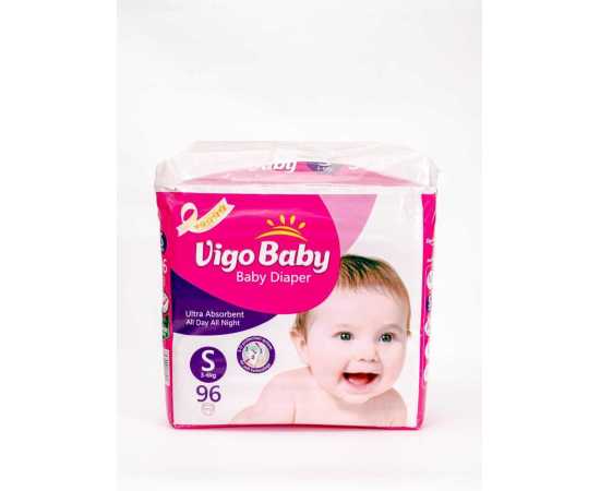 Vigo Diaper (S/3-6kg/2) Jumbo Pack 96's