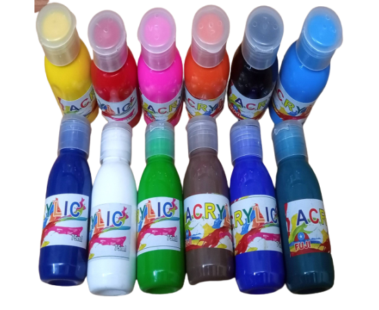 Pack of 24 Bottles Acrylic Color Paints 75 ml