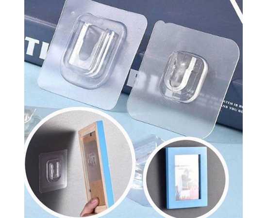 1 Pair Transparent Double Sided Wall Hooks 1 Pair Transparent Double Sided Wall Hooks