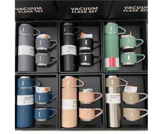 Vacuum Flask Stainless Steel Drinking Thermos Set - 500ml