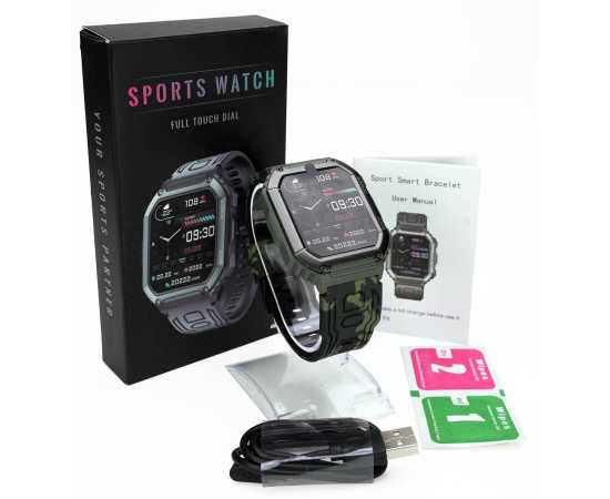 Saga Military Sports Smart Watch With 1.8 Inch Display For Men & Women