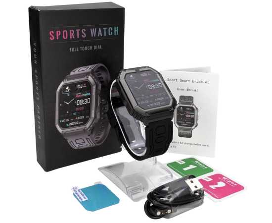 Saga Military Sports Smart Watch With 1.8 Inch Display For Men & Women