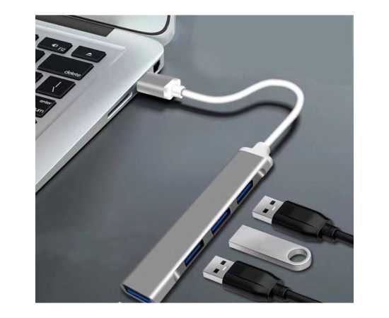 Aluminium Shell Portable 4 Ports USB 3.0 HUB Adapter