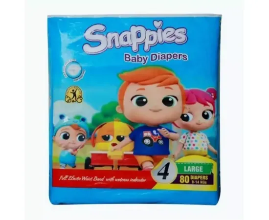 Snappies Baby Diapers Size Large ( 9-14 kg ) 80 Pieces