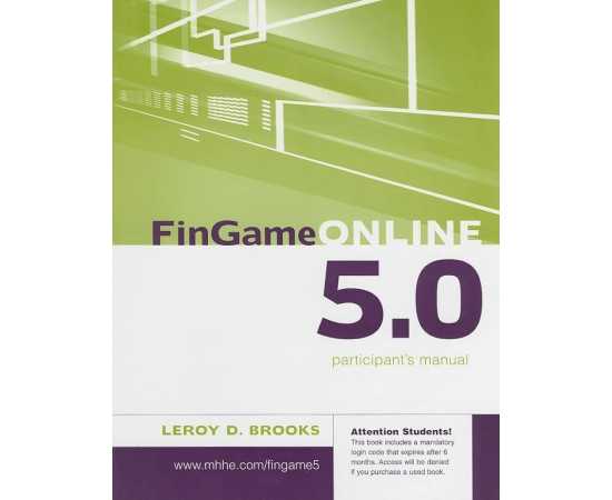 Fingame Online 5.0 Participants Manual (PB)