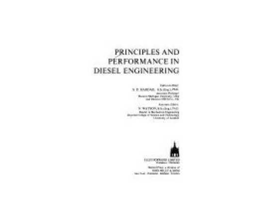 Principles And Performance Diesel Engg