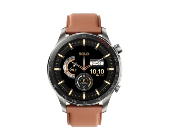 Yolo Ultron Smartwatch With Genuine Leather Strap