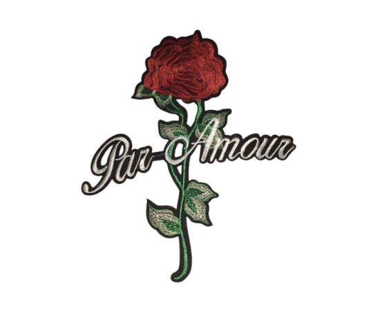 Beautiful Embroidered Rose Flower Patch for Applique Motif Craft