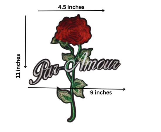 Beautiful Embroidered Rose Flower Patch for Applique Motif Craft