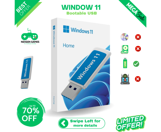 Microsoft Original Windows 11 Pro 64 Bit 8GB Bootable USB 3.0
