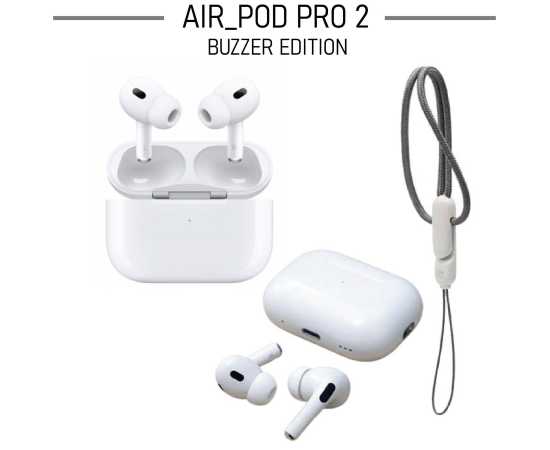 Airpods Pro 2 In Buzzer Edition White Wireless Bluetooth With Free Silicon Case
