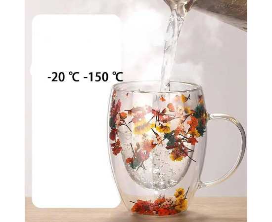 Double Wall Glass Drink Mug with Handle