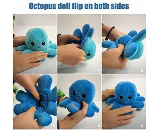 Reversible Octopus Stuffed Creative Mood Change Double-Sided Flip Reversible Octopus Stuffed Creative Mood Change Double-Sided Flip