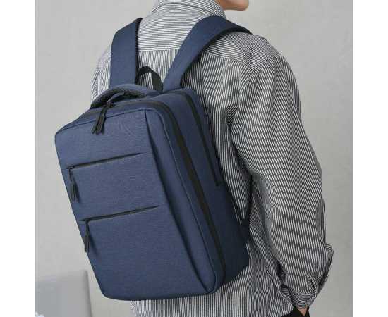 Bag City. Business Laptop Backpack Dual Compartment With USB Port -  Blue