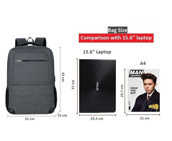 Laptop Backpack / Bag Imported GM-45 Charcoal