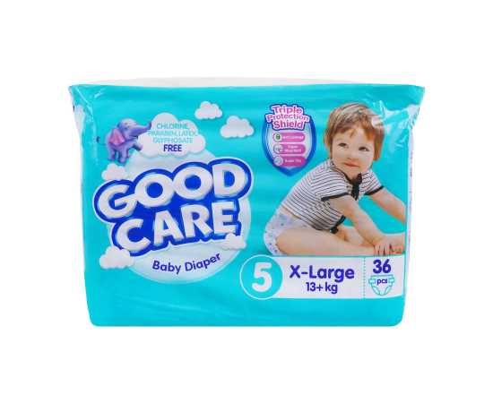 Good Care Baby Diaper, 5, X-Large, 13+ Kg, 36-Pack