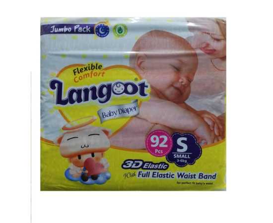 Langoot Baby Diaper size small 3-6kg (92-Pcs Pack)