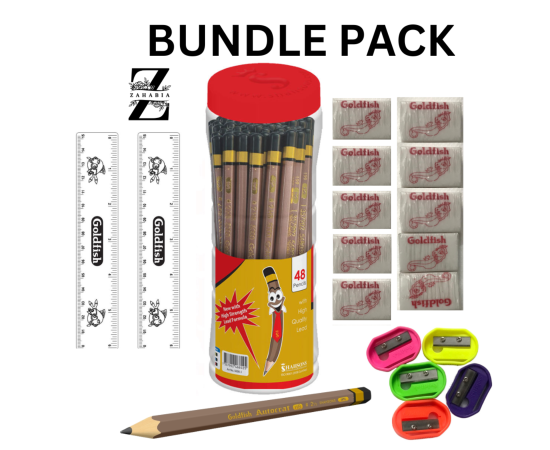 Goldfish Pencil Bundle  School Stationery -  65 Items