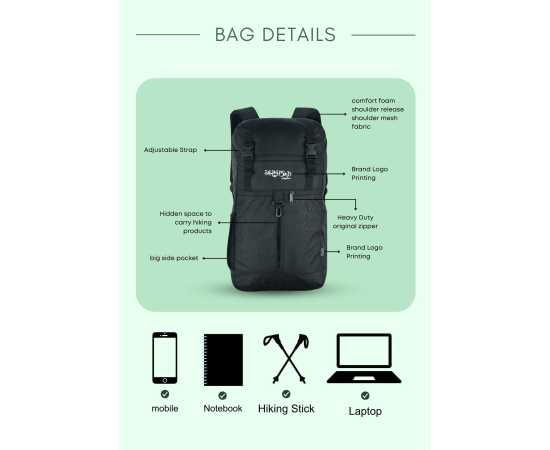 Shahzad Apparel Hiking Bag And Travel Bag 20-L Men