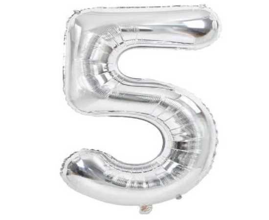 Silver Single Number Balloons Digits Aluminum Foil 16 Inch Balloon