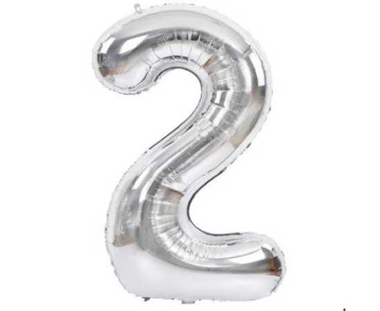 Silver Single Number Balloons Digits Aluminum Foil 16 Inch Balloon