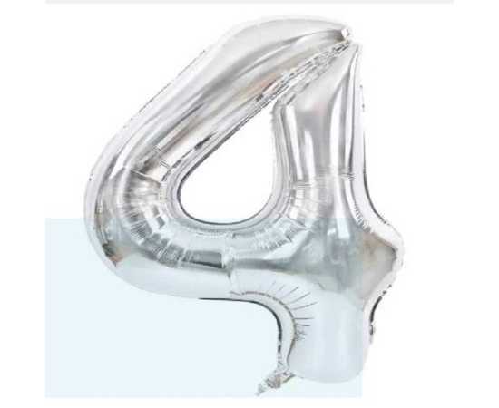 Silver Single Number Balloons Digits Aluminum Foil 16 Inch Balloon